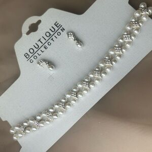 Boutique Pearl and Silver Jewelry Set